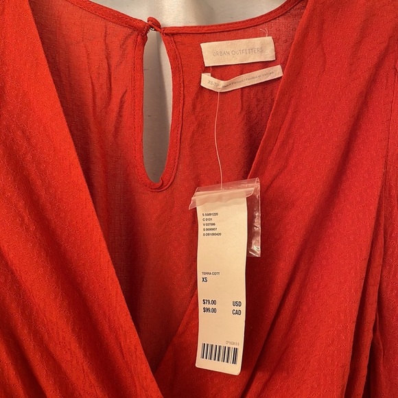 Urban Outfitters Terracotta Rust Orange Long Sleeve Romper NWT - Picture 7 of 14